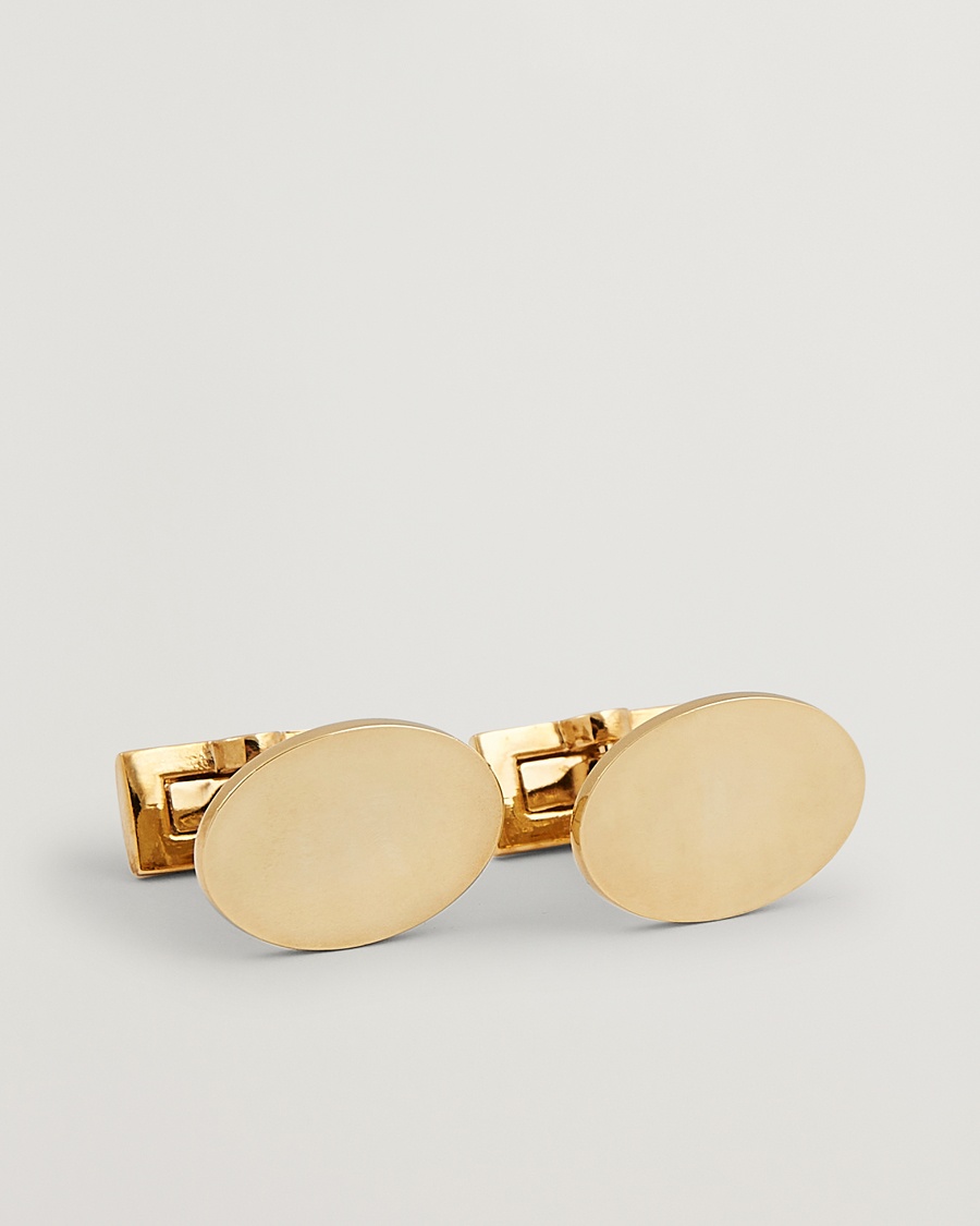 Skultuna Cuff Links Black Tie Collection Oval Gold – Goud