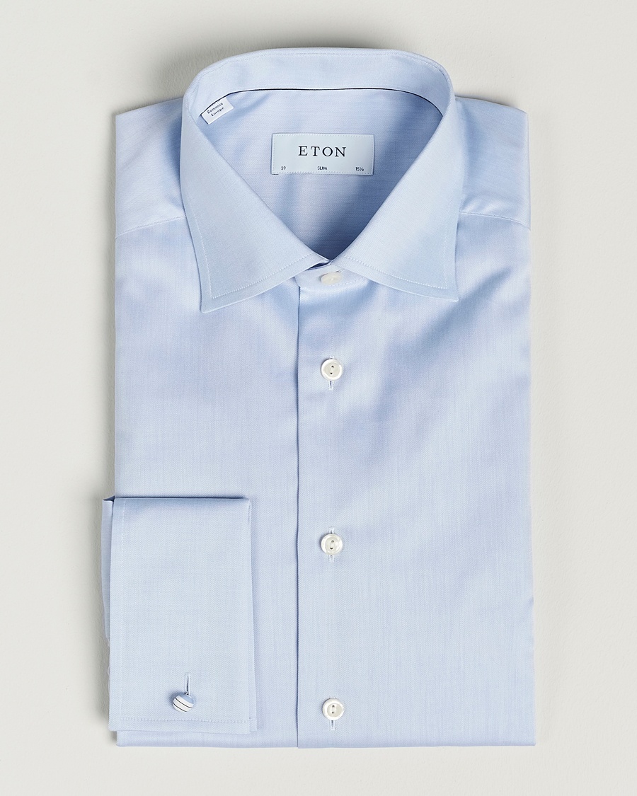 Eton Slim Fit Shirt Double Cuff Blue – Bleu
