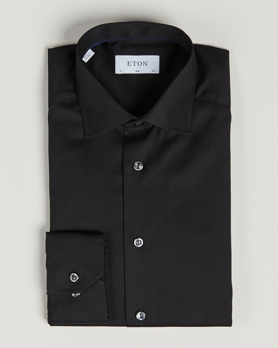 Eton Slim Fit Shirt Black – Noir