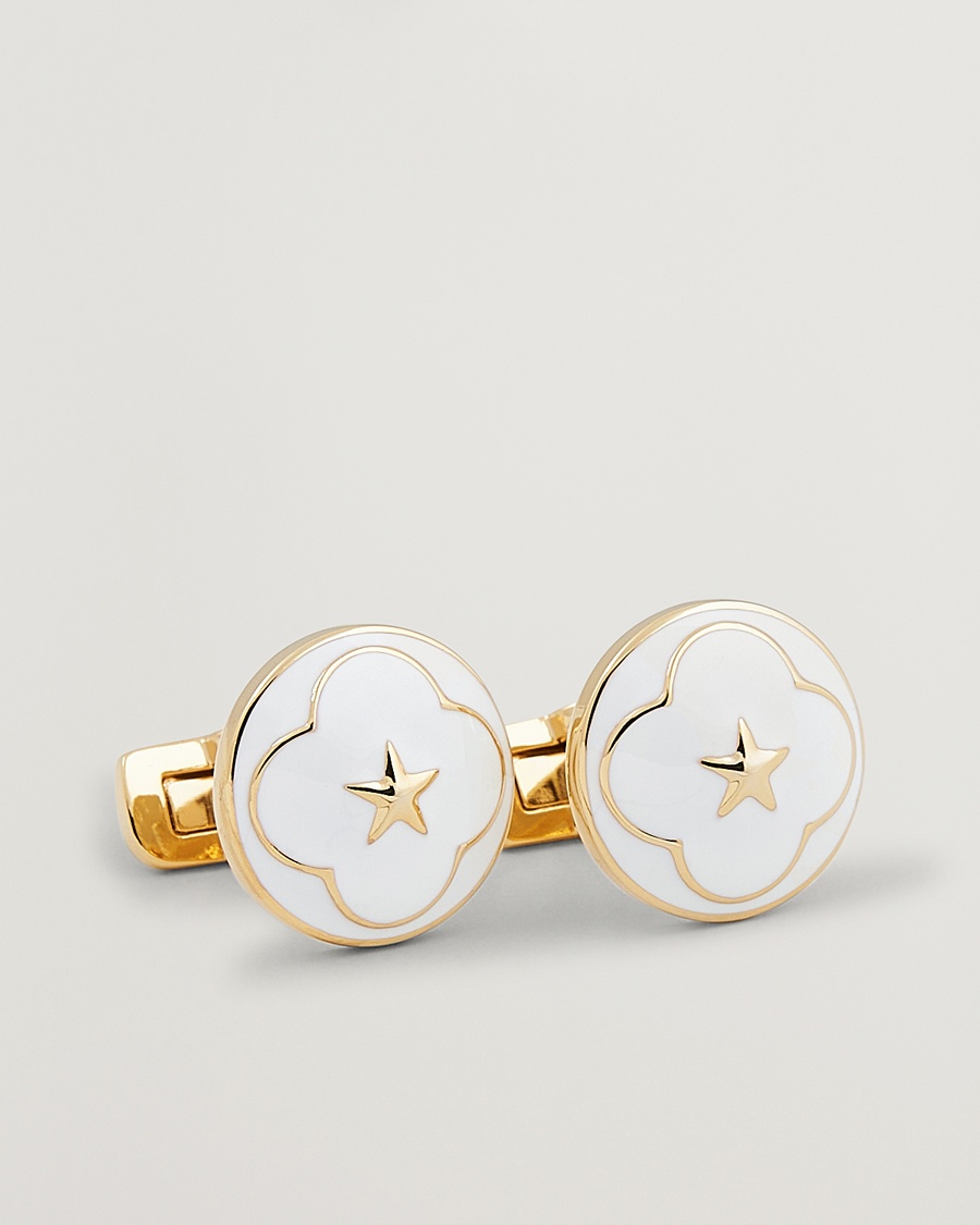 Homme | Cravate Noire | Skultuna | Cuff Links Polar Star White