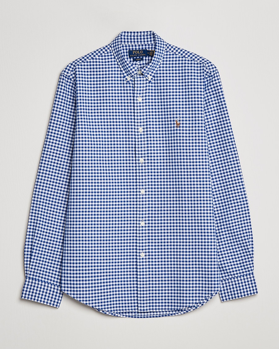 Polo Ralph Lauren Slim Fit Shirt Oxford Blue/White Gingham – Bleu