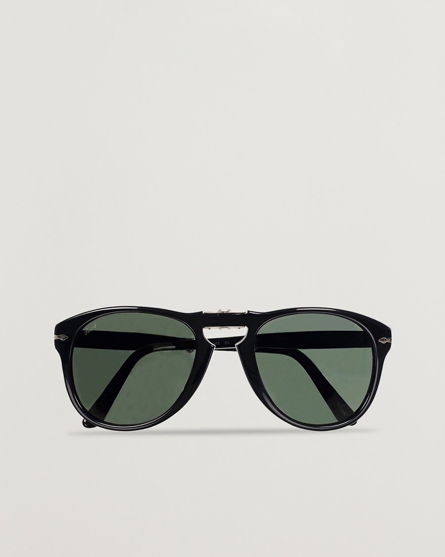 Persol 0PO0714 Folding Sunglasses Black/Crystal Green – Noir