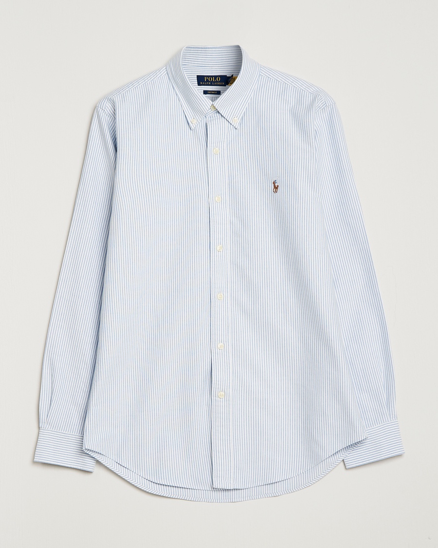 Polo Ralph Lauren Custom Fit Oxford Shirt Stripes Blue – Bleu