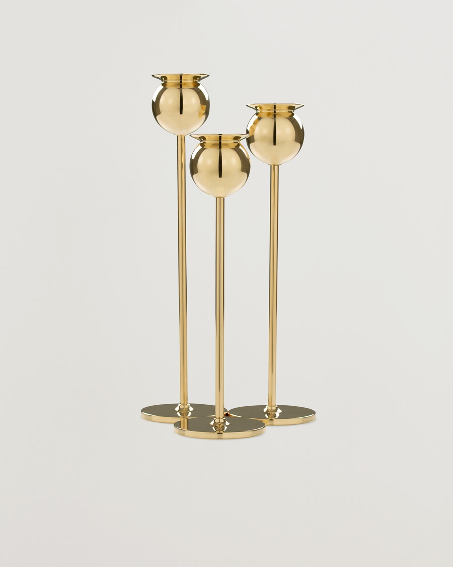 Homme | Pour La Maison | Skultuna | The Tulip Candlestick Brass Set of Three