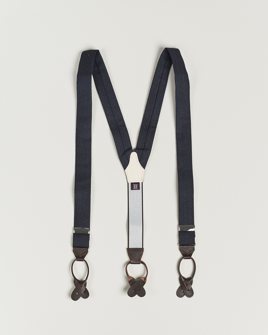 Heren | Alla produkter | Albert Thurston | Herringbone Braces 40mm Dark Blue