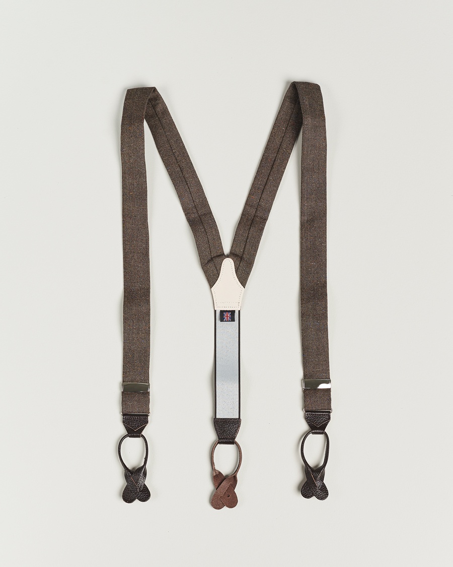 Albert Thurston Donegal Tweed Braces 40mm Dark Brown – Marron