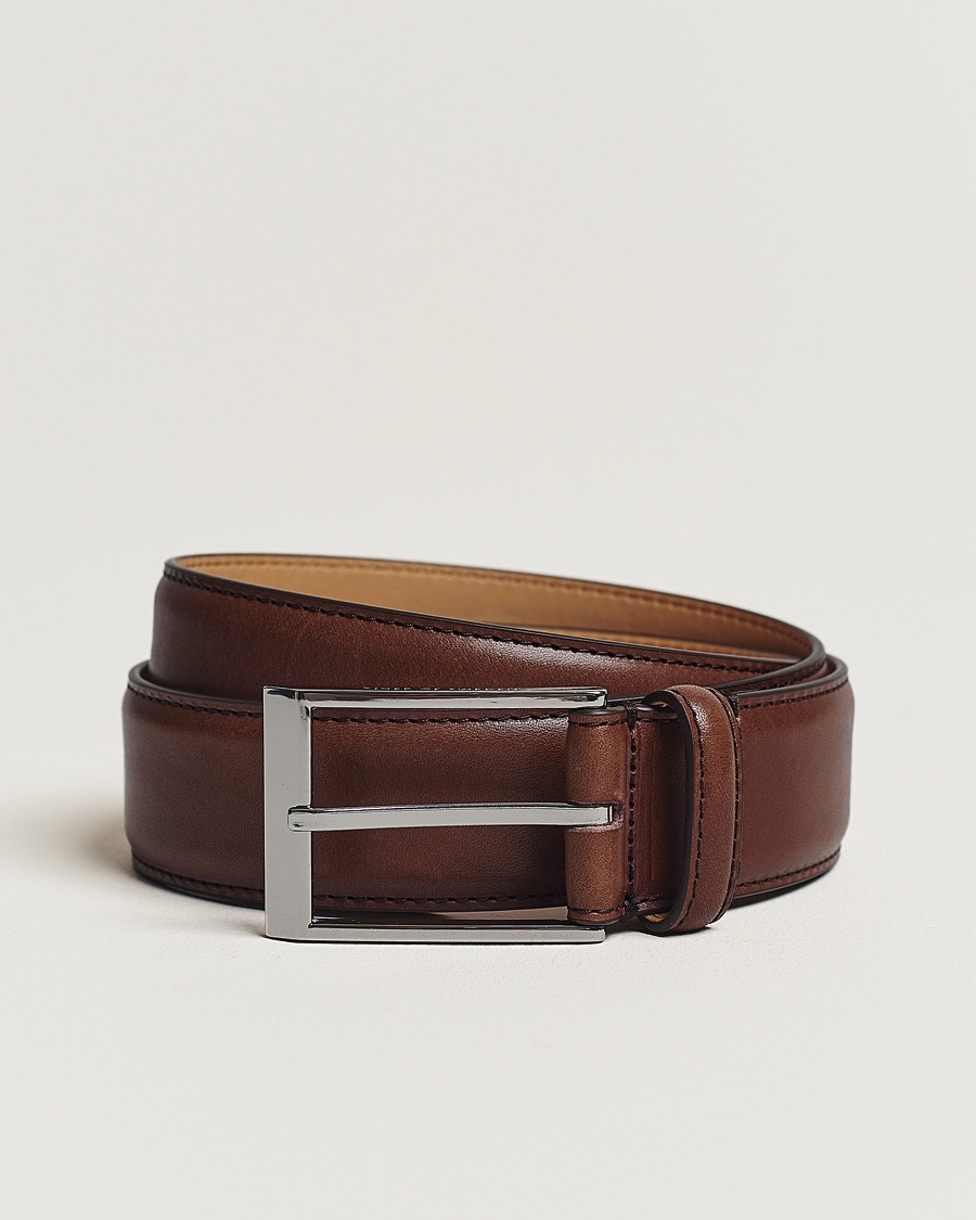Tiger of Sweden Helmi Leather 3,5 cm Belt Brown – Marron