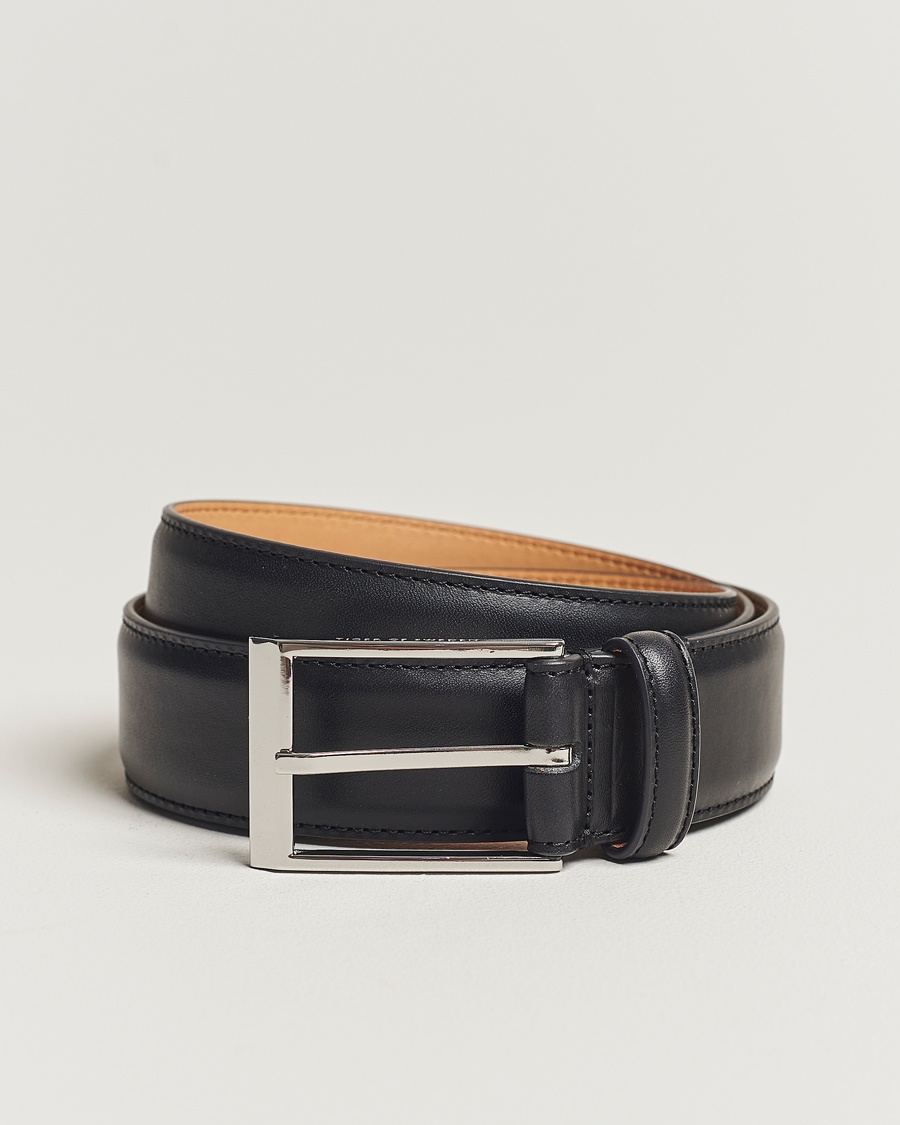 Tiger of Sweden Helmi Leather 3,5 cm Belt Black – Noir