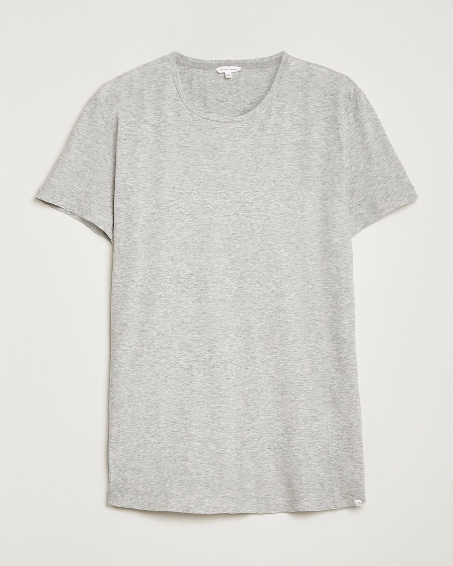 Orlebar Brown OB Crew Neck Tee Mid Grey Melange – Grijs