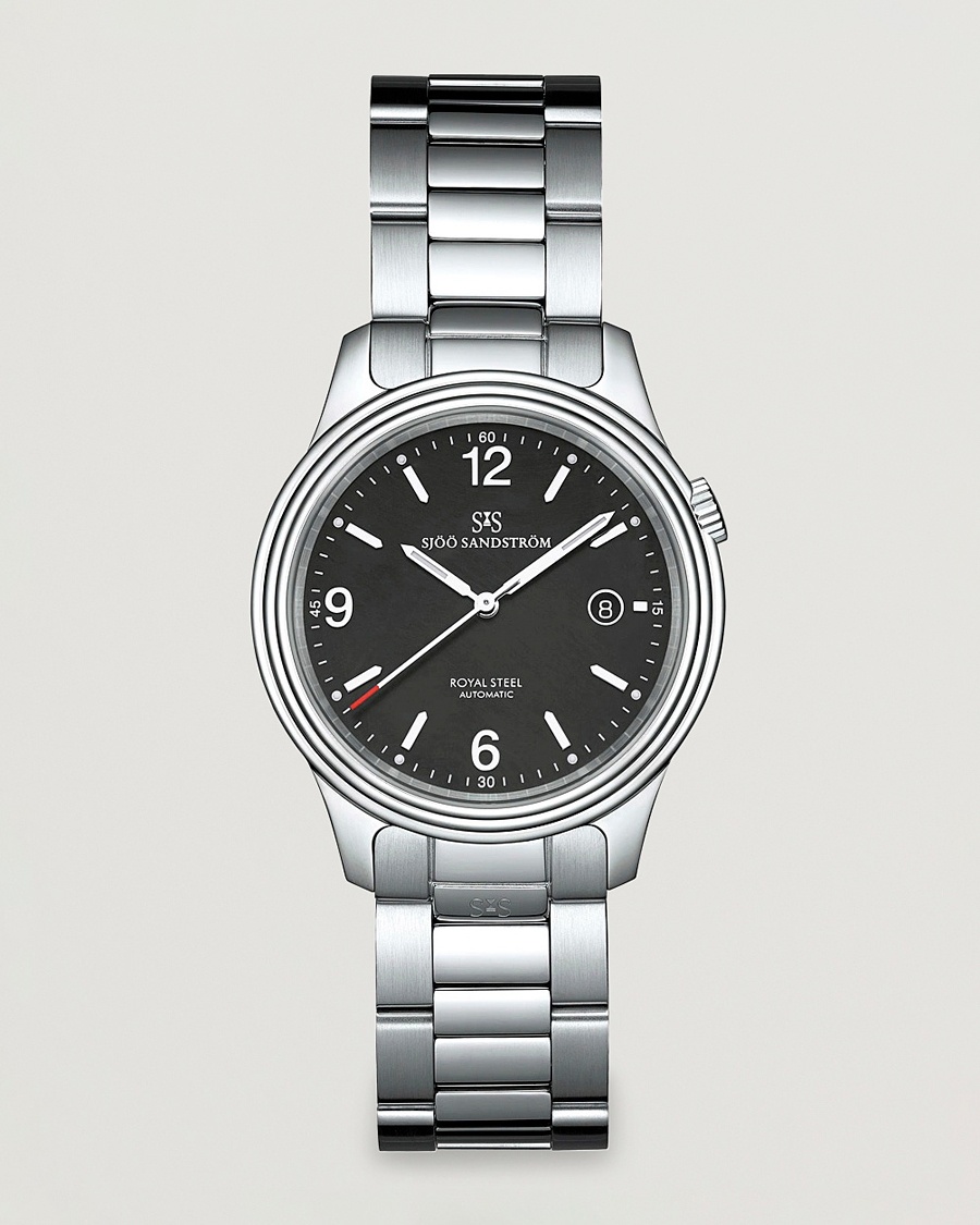 Sjöö Sandström Royal Steel Classic 41mm Black and Steel – Argent