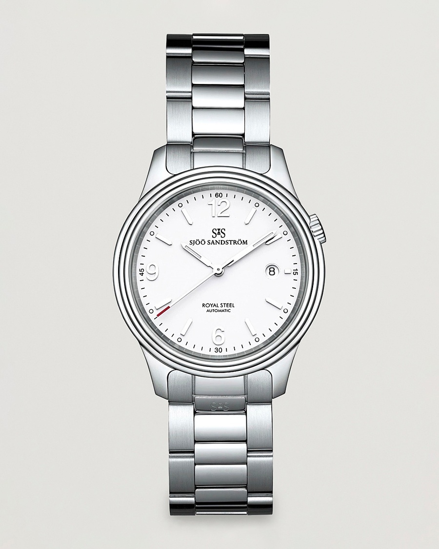 Sjöö Sandström Royal Steel Classic 41mm White and Steel – Argent
