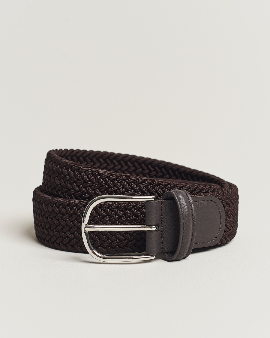 Heren | Alla produkter | Anderson's | Stretch Woven 3,5 cm Belt Brown