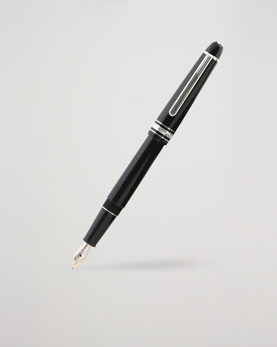 Montblanc 145 Meisterstück M Fountain Pen Platinum Line – Zwart