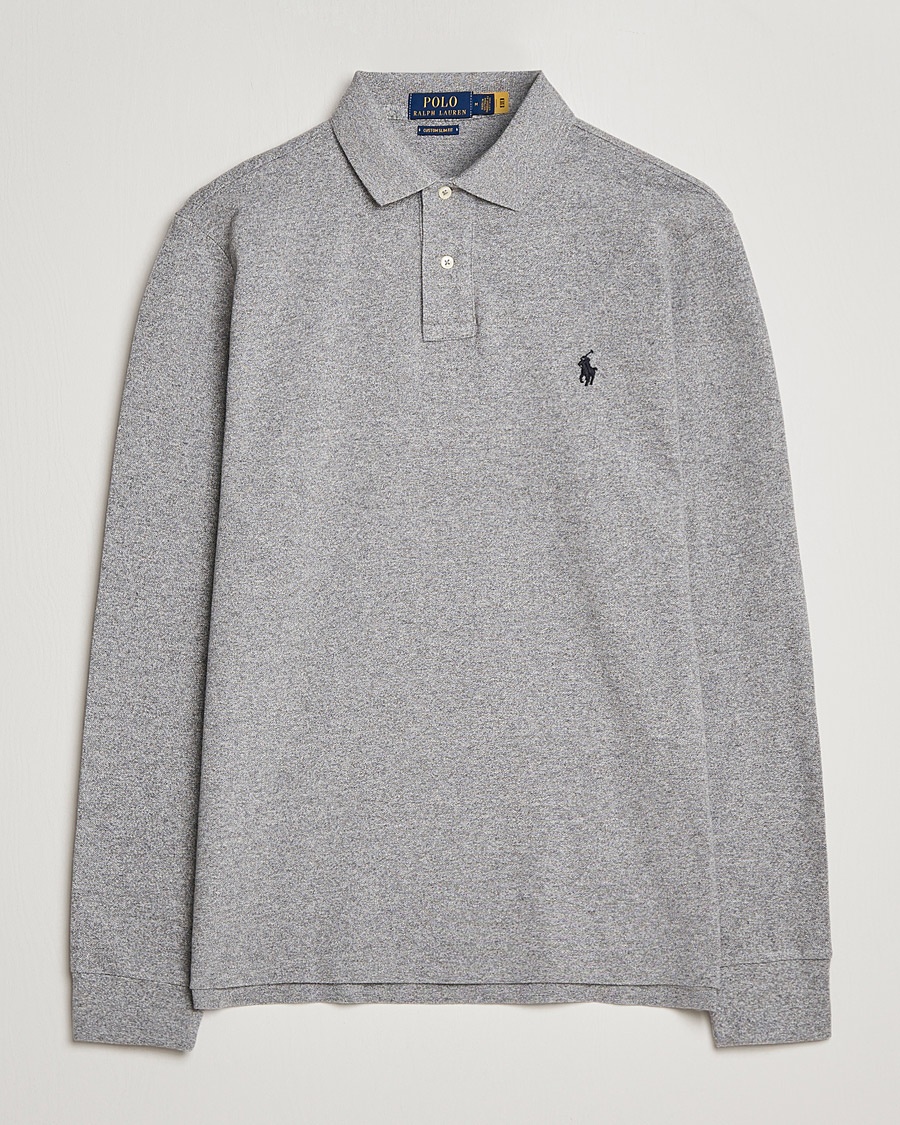 Polo Ralph Lauren Custom Slim Fit Long Sleeve Polo Canterbury Heather – Grijs