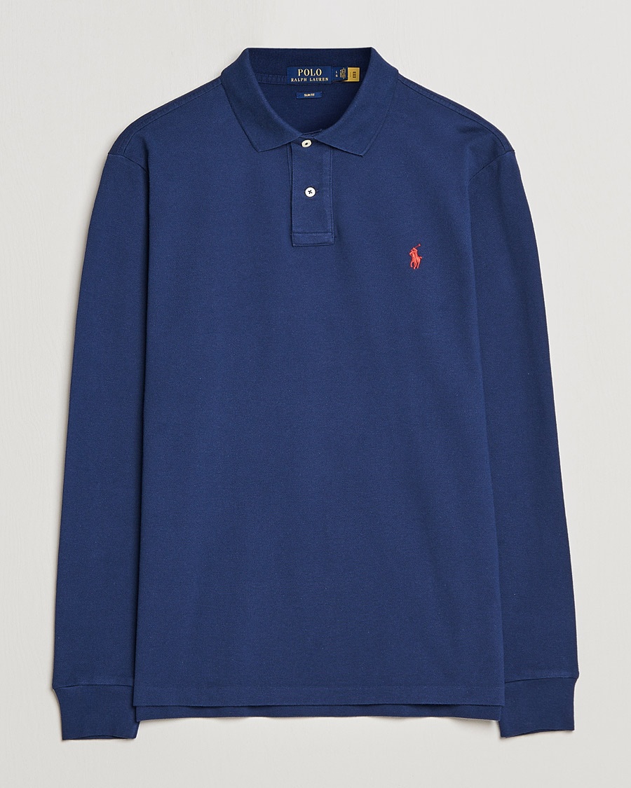 Polo Ralph Lauren Slim Fit Long Sleeve Polo Newport Navy – Bleu