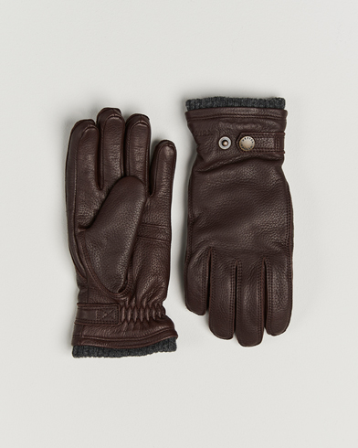 Hestra Utsjö Fleece Lined Buckle Elkskin Glove Espresso – Bruin