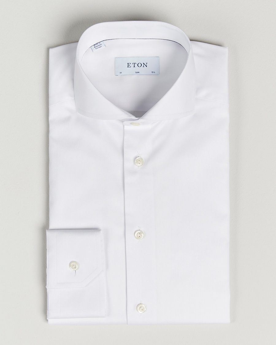 Eton Slim Fit Twill Cut Away Shirt White – Blanc