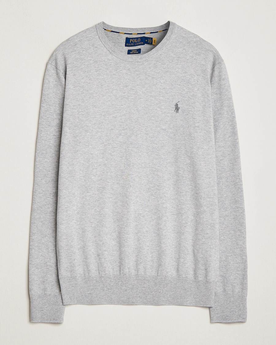 Polo Ralph Lauren Pima Cotton Crew Neck Pullover Andover Heather – Gris