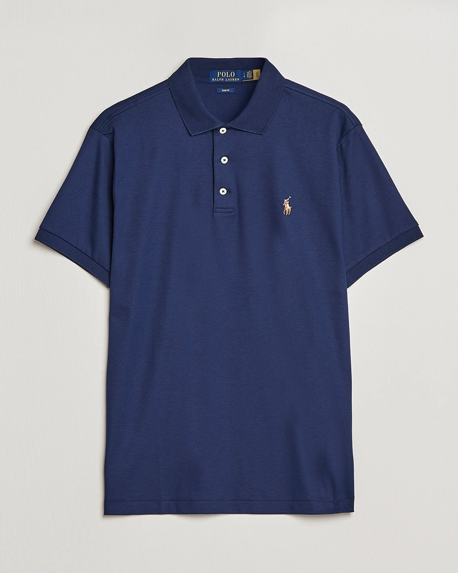 Polo Ralph Lauren Slim Fit Pima Cotton Polo Refined Navy – Bleu