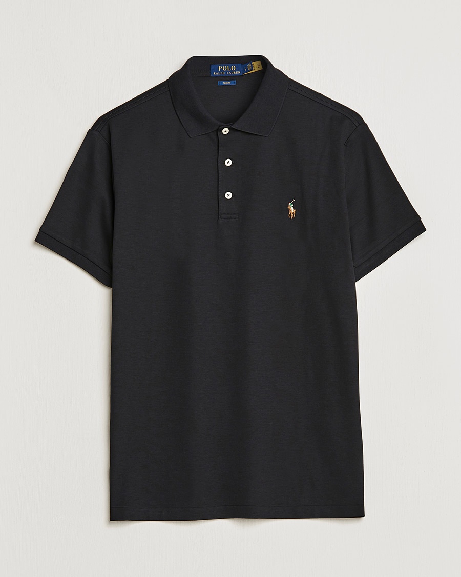 Polo Ralph Lauren Slim Fit Pima Cotton Polo Polo Black – Noir