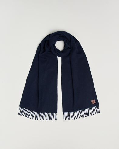 Amanda Christensen Wool Scarf Navy – Blauw