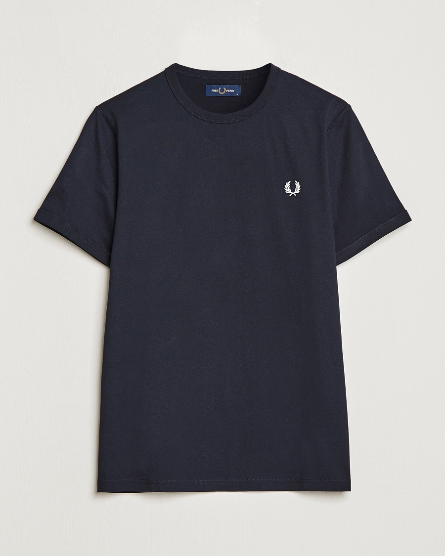 Fred Perry Ringer Crew Neck Tee Navy – Bleu