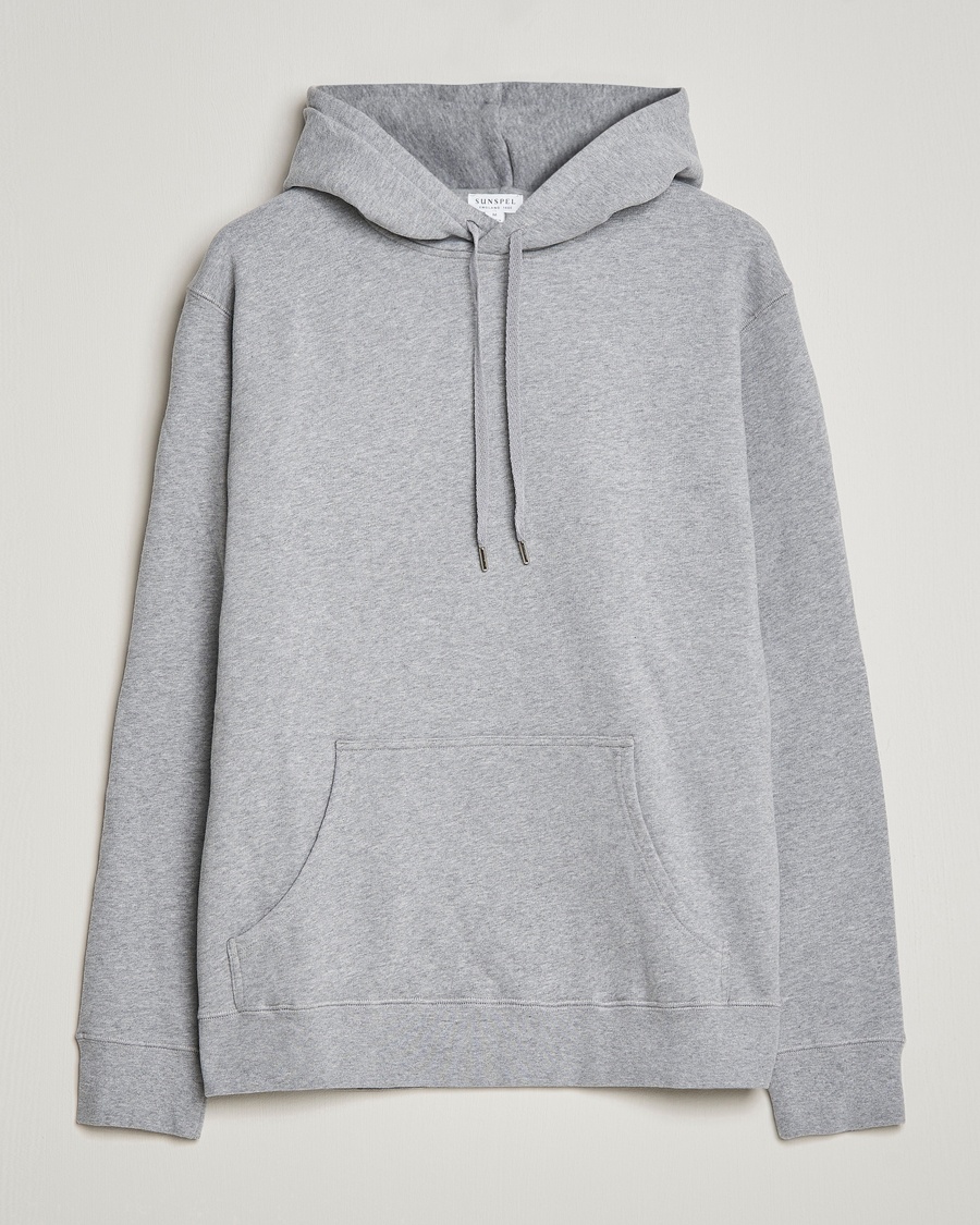 Sunspel Loopback Hoodie Grey Melange – Grijs