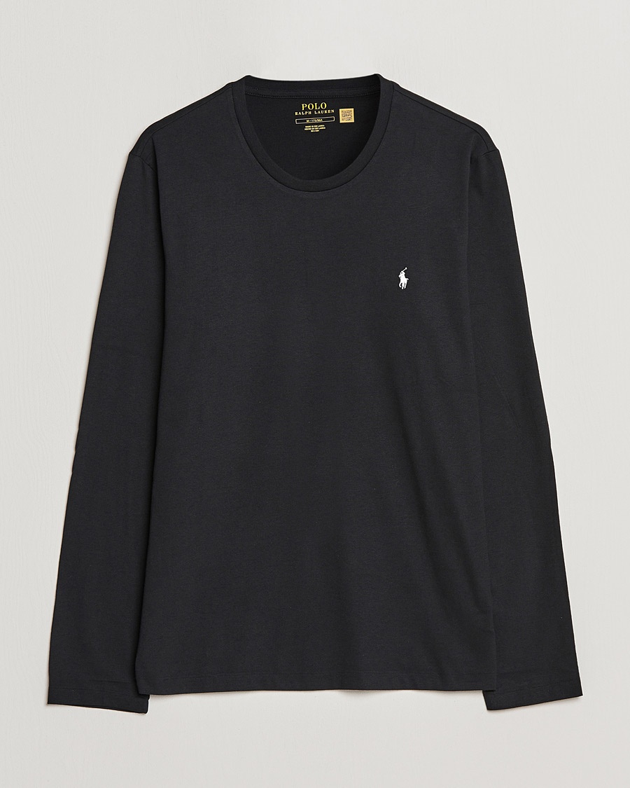 Polo Ralph Lauren Liquid Cotton Long Sleeve Crew Neck T-Shirt Black – Zwart