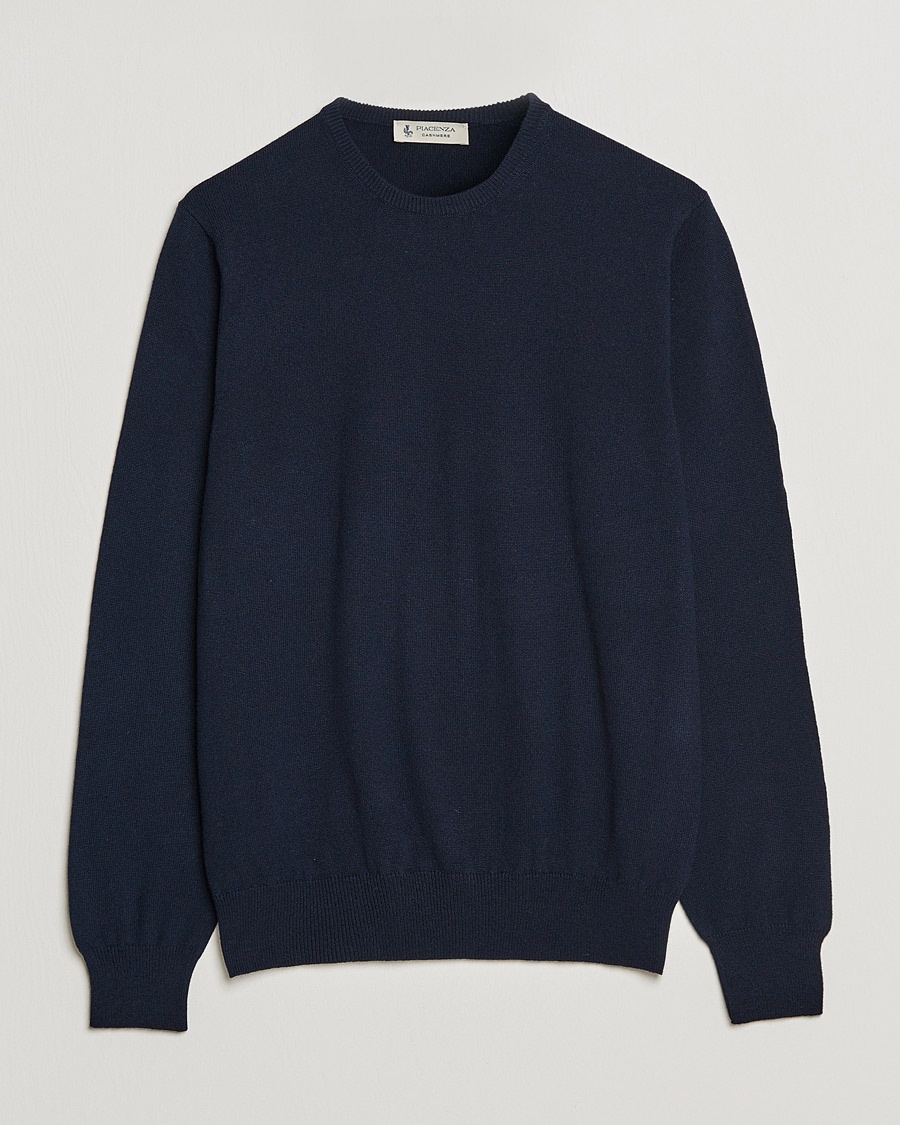 Piacenza Cashmere Cashmere Crew Neck Sweater Navy – Bleu