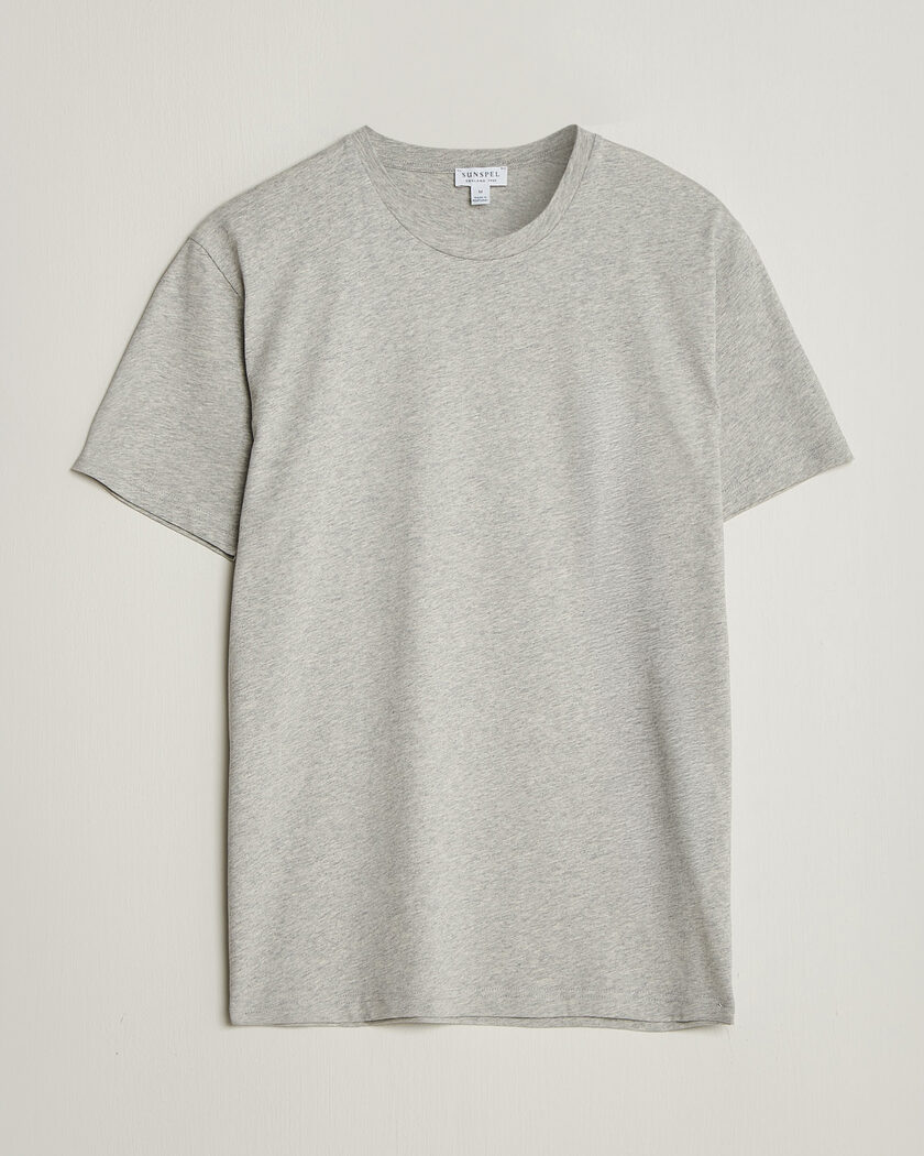 Sunspel Riviera Midweight T-Shirt Grey Melange – Grijs
