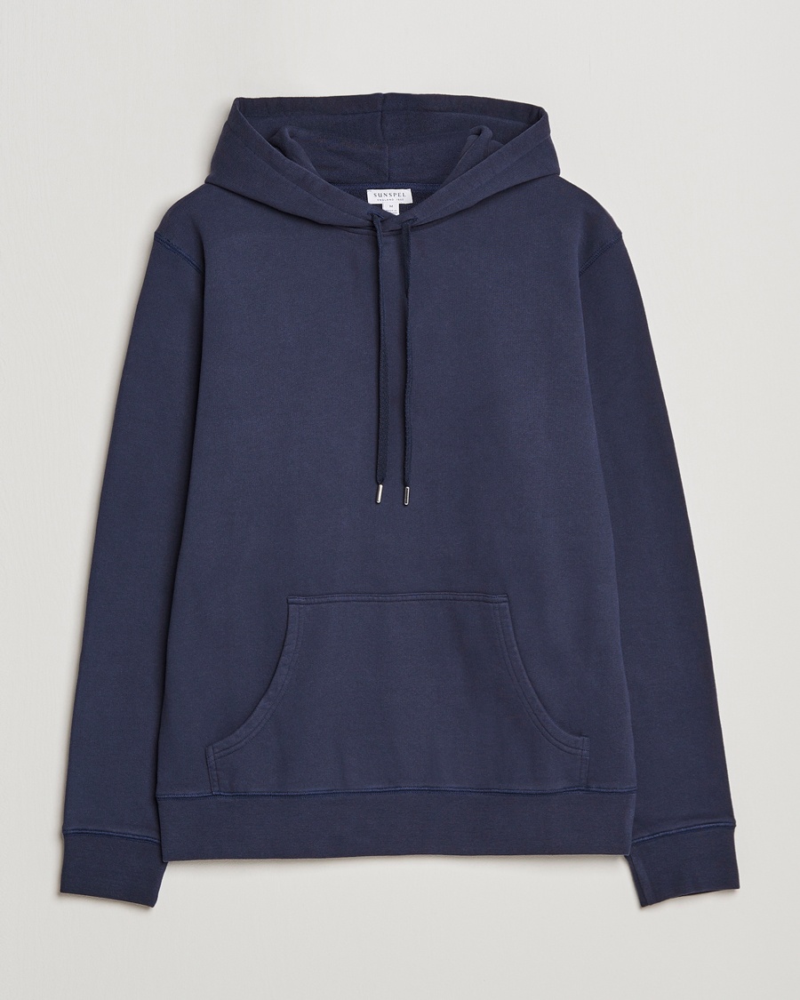 Sunspel Loopback Hoodie Navy – Blauw