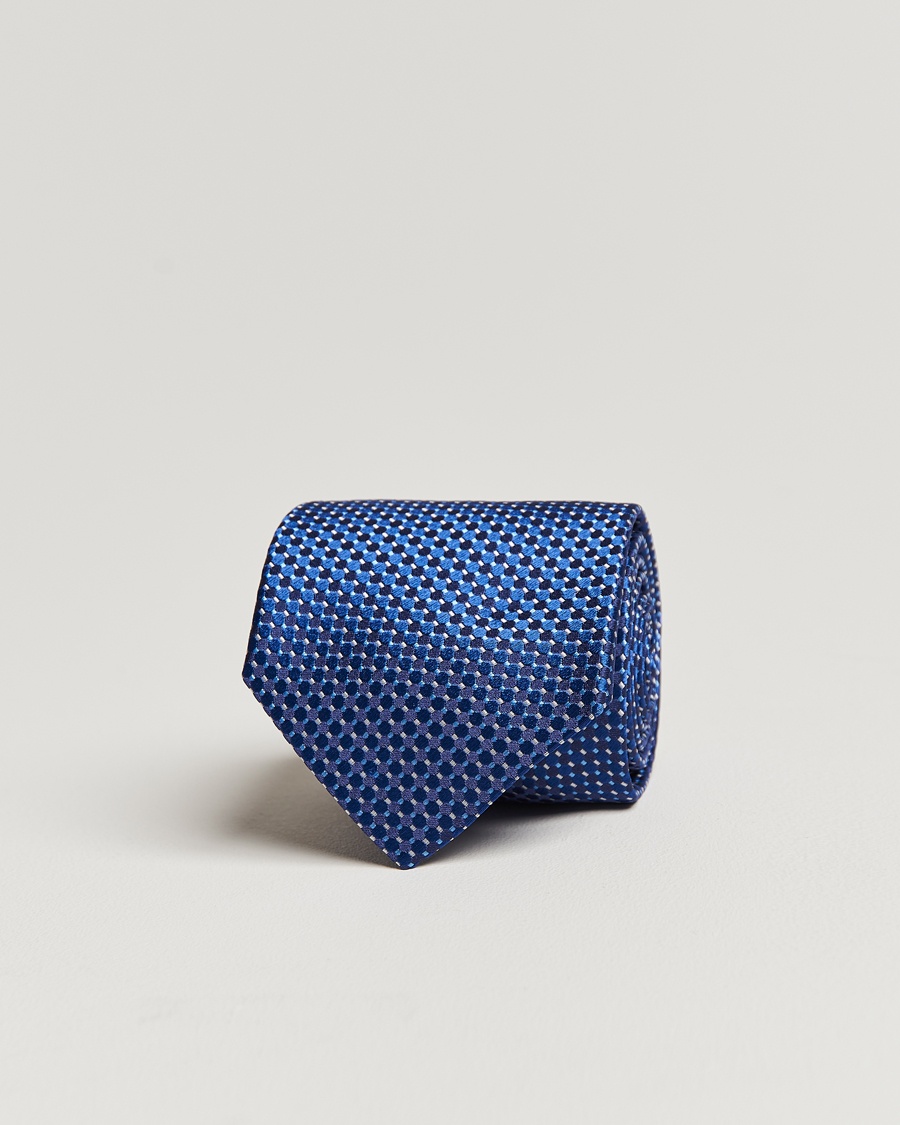 Homme | Business & Beyond | Eton | Silk Geometric Weave Tie Navy