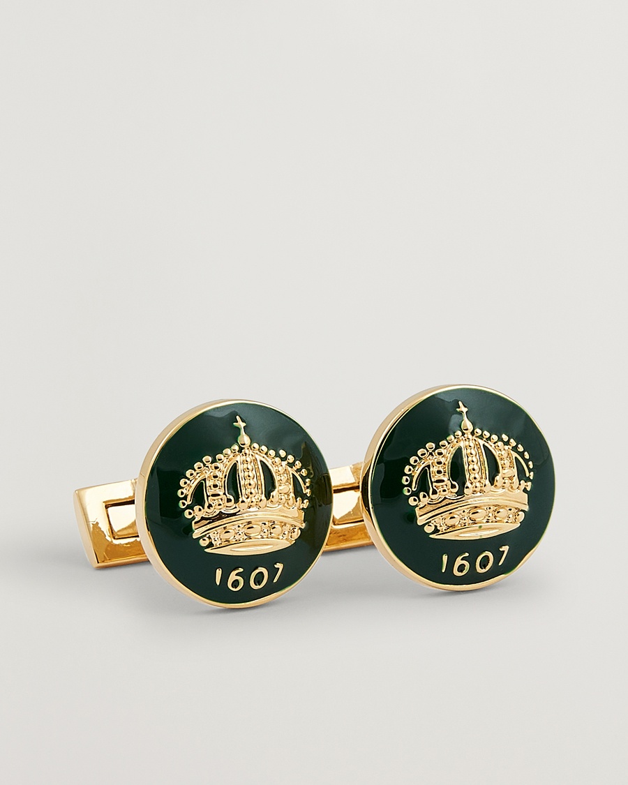 Homme | Cravate Noire | Skultuna | The Crown Cufflinks Green