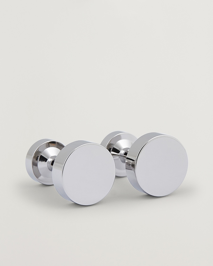 Homme | Cravate Noire | Skultuna | The Icon Cuffs Polished Steel