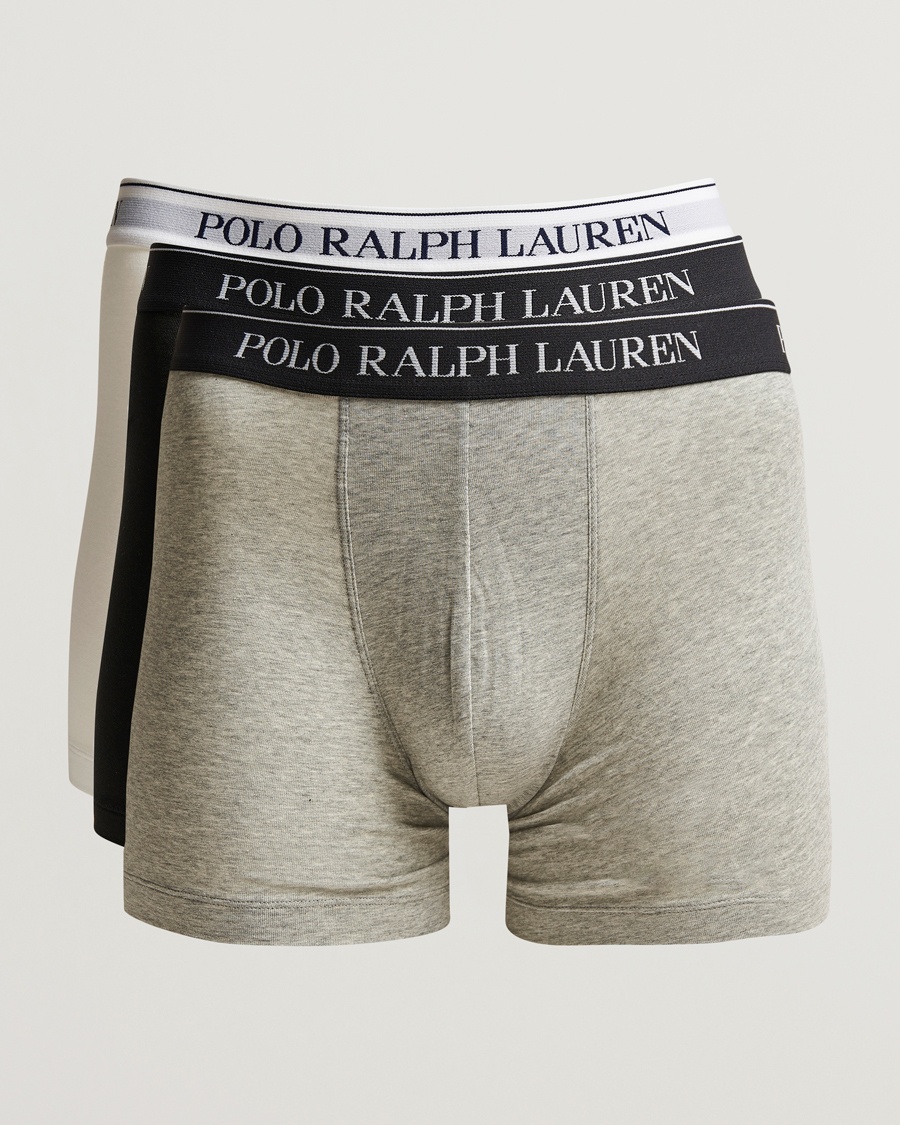Polo Ralph Lauren 3-Pack Stretch Boxer Brief White/Black/Grey – Blanc