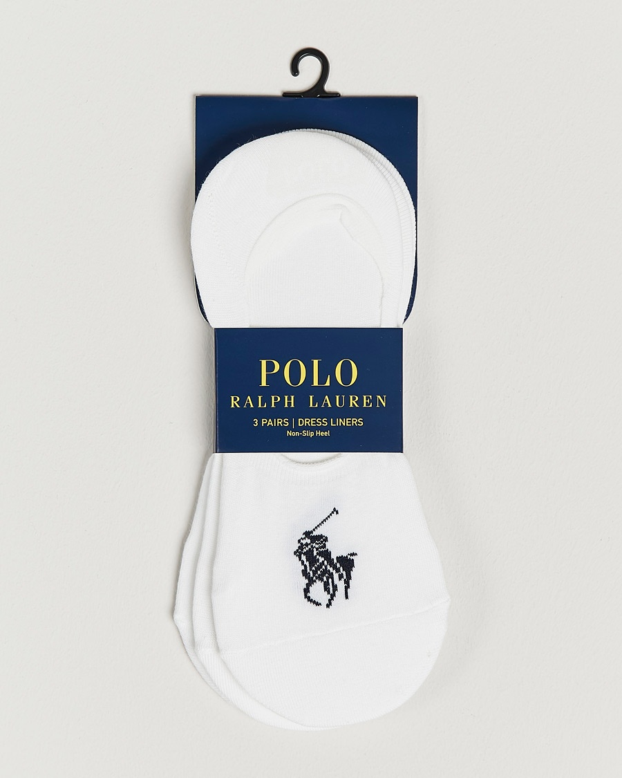 Polo Ralph Lauren 3-Pack No Show Big Pony Pony Socks White – Blanc