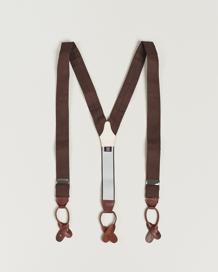 Homme | | Albert Thurston | Linen Braces 38mm Brown