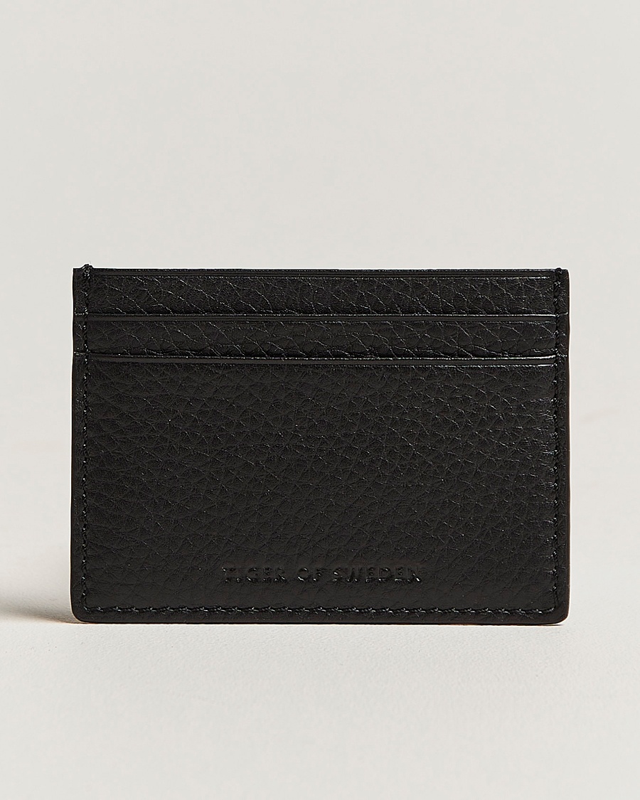 Tiger of Sweden Wake Grained Leather Cardholder Black – Zwart