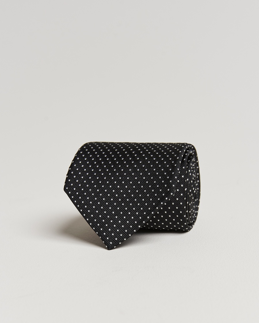Homme | Cravates | Amanda Christensen | Micro Dot Classic Tie 8 cm Black/White