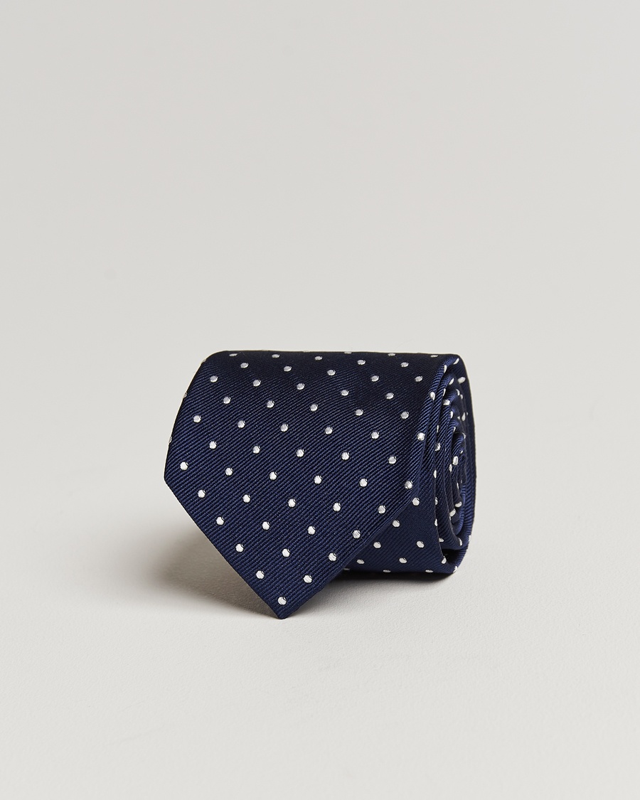Amanda Christensen Dot Classic Tie 8 cm Navy/White – Bleu