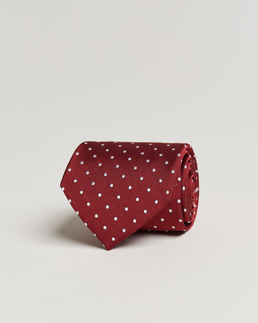 Amanda Christensen Dot Classic Tie 8 cm Wine/White – Rouge