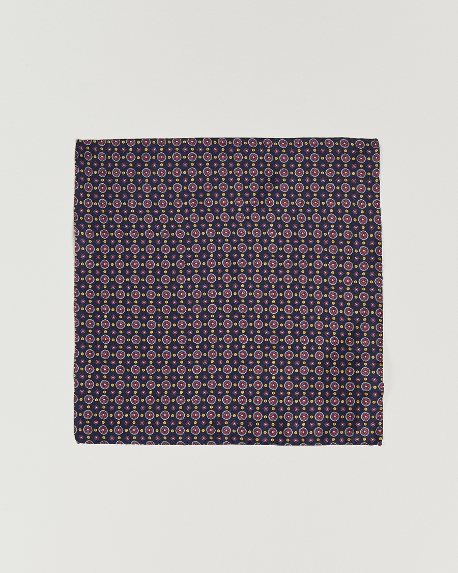 Homme | | Amanda Christensen | Medallion Silk Pocket Square Navy