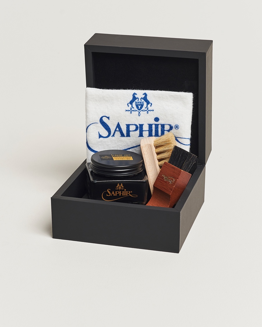 Homme | Kits D'Entretien Pour Chaussures | Saphir Medaille d'Or | Gift Box Creme Pommadier Black & Brush
