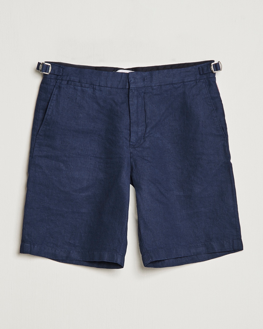Orlebar Brown Norwich Linen Shorts Navy – Blauw
