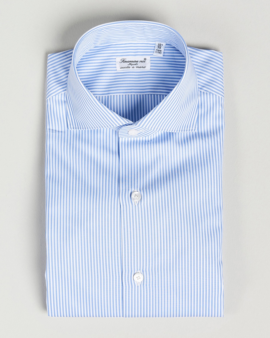 Finamore Napoli Milano Slim Fit Classic Shirt Blue – Blauw