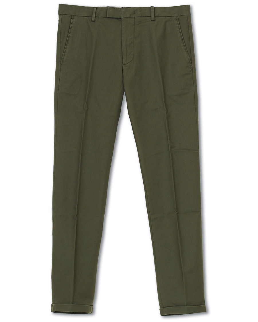 NN07 Scott Regular Fit Stretch Trousers Army Green – Groen