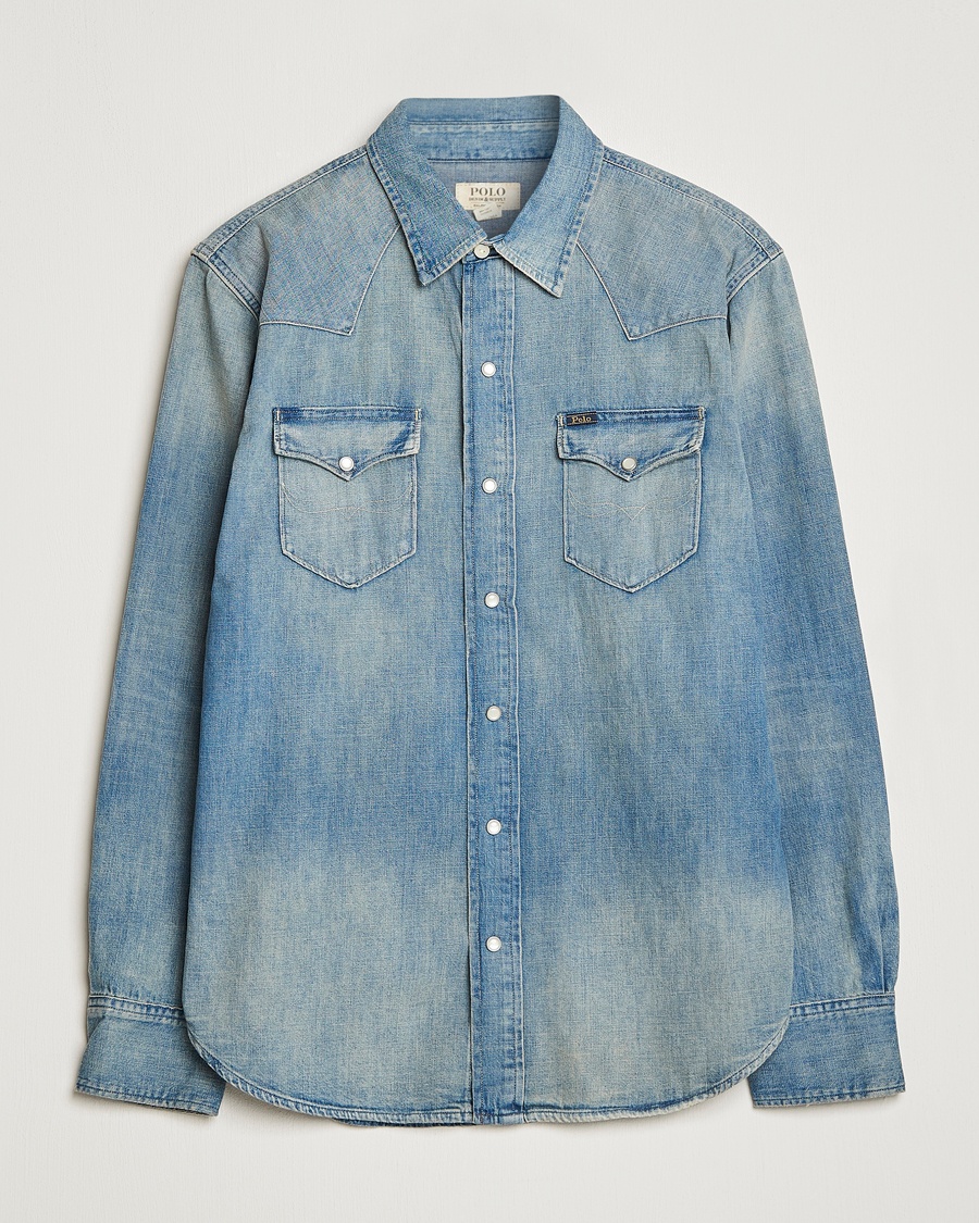 Polo Ralph Lauren Icon Wester Denim Shirt Light Blue – Blauw