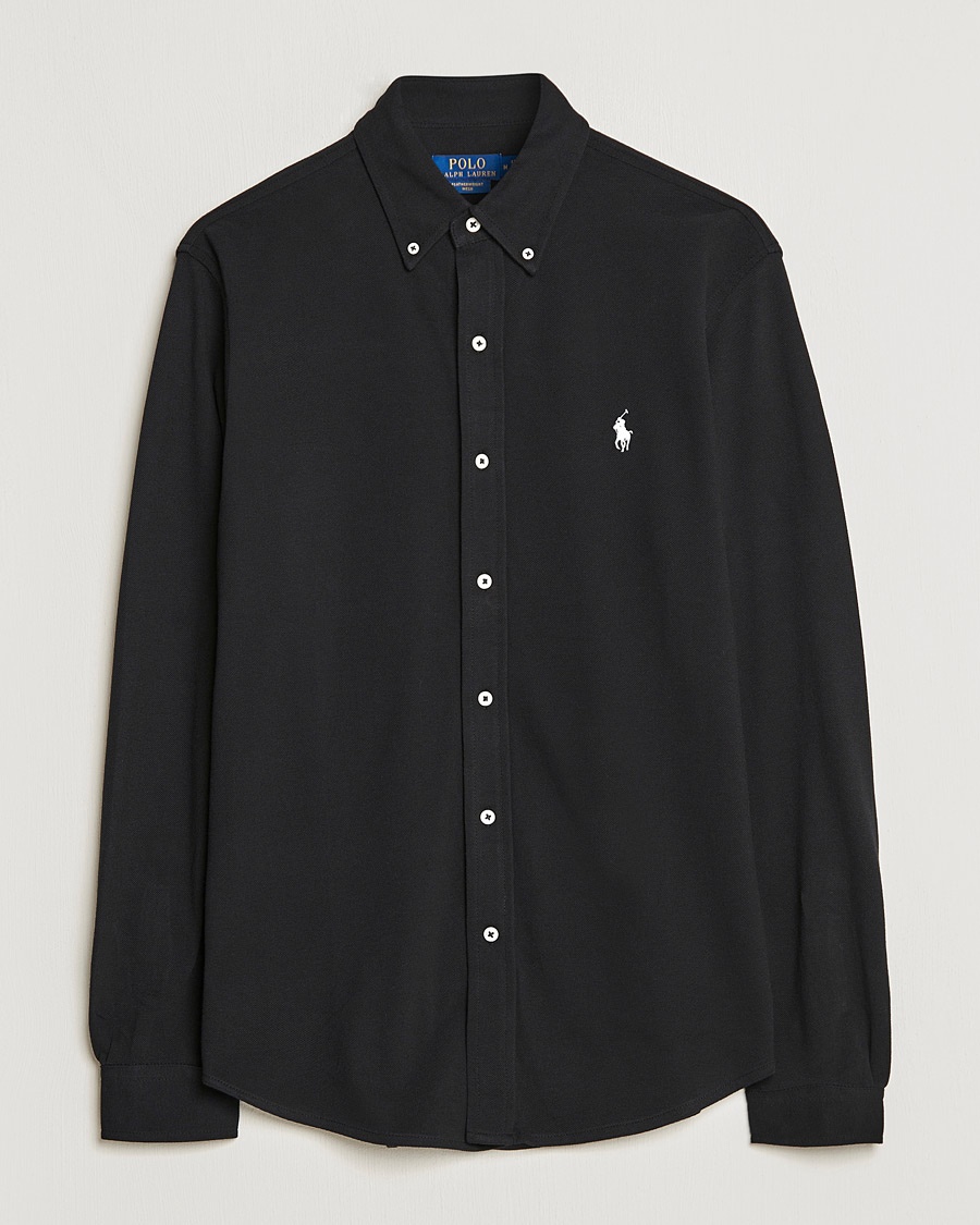 Polo Ralph Lauren Featherweight Mesh Shirt Polo Black – Noir