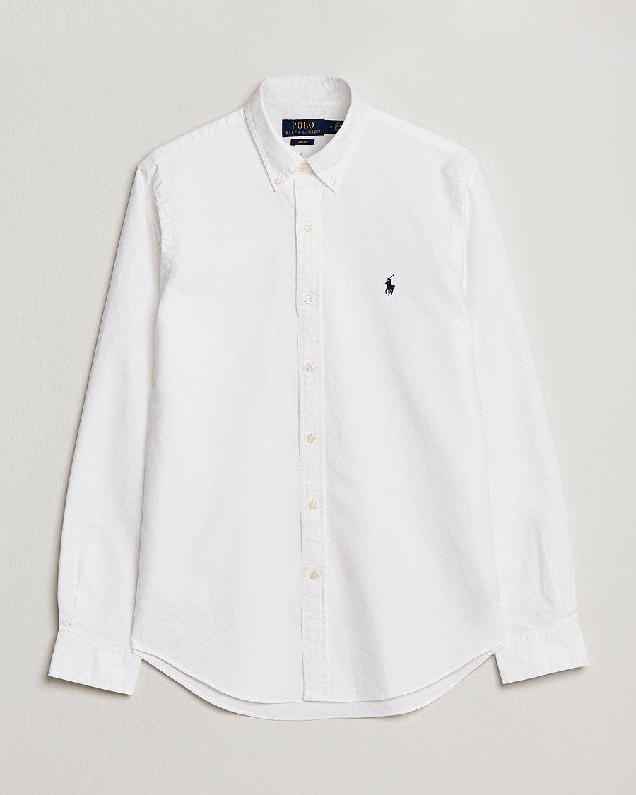 Heren | Oxford overhemden | Polo Ralph Lauren | Slim Fit Garment Dyed Oxford Shirt White