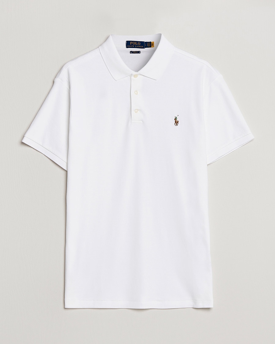 Polo Ralph Lauren Slim Fit Pima Cotton Polo White – Blanc